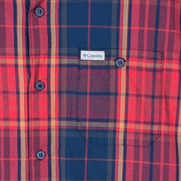 Columbia* Men's Short Sleeve Button Down Curved Hem Chest Pocket Shirt~ Size‎ XL - Picture 10 of 15